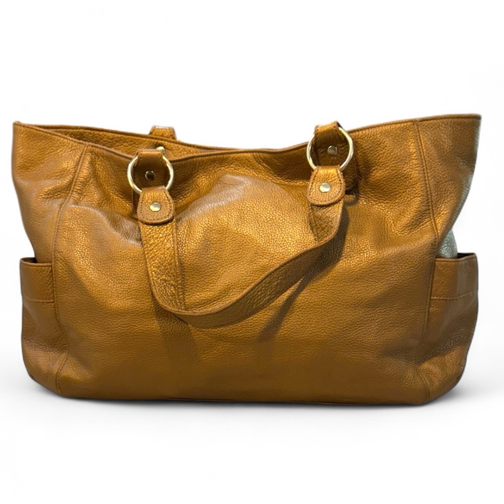 Garnet Hill | Genuine Leather Soft Tote Bag Purse Boho Lightweight in Tan